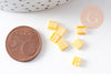 perles rocaille carré verre rectangle jaune opaque, perle carré création bracelet, perle tila,4.5mm,2 trous, x50 (4.8GR) (G5482)