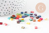 perles rocaille verre rectangle multicolore façon tila 4.5mm/2 trous, x50 (G4188)