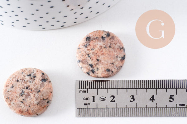 perles rondes en jaspe sésame rose,jaspe rose, perles pierres, perles jaspe, jaspe naturel, 25mm,x5-(G1393)