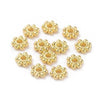 rondelles fleurs laiton doré, perles dorées, création bijoux, perles intercalaires, 4.5mm, x50 G5600
