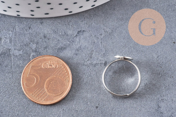 supports bague reglable platine, petites taille, x4 (G0504)