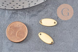 Pendentif connecteur ovale acier 201 inoxydable doré 16.5mm, x5 (G11023)