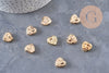 Gold textured plastic heart bead 13.5mm, x20 VALID