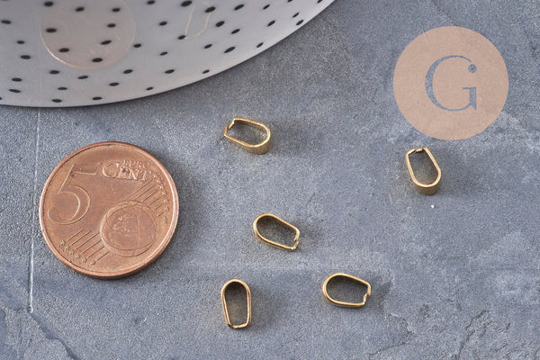 304 stainless steel bail, gold-plated, IP 7mm, x5 VALID