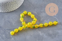 Perles Poire fruit verre tchèque artisanal 14mm, x1 fil de 28cm (G11021)