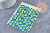Feuille de transfert polymère – Motif Citrons Fond bleu 14x10 cm, x1 (G11010)