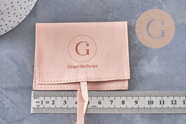 Pochette microfibre suédée cadeau bijou personnalisée,x1 ou x5 (G10993)