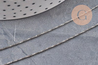 Collier Chaine serpent acier inoxydable platine 1mm/42.5cm, x1 (G11057)