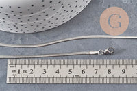 Collier Chaine serpent acier inoxydable platine 2.2mm/45cm, x1 (G11056)