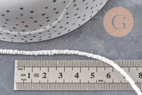 Perles heishi coquillage naturel blanc 3-4mm x1 fil de 60cm (G11092)
