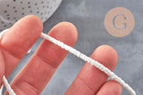 Perles heishi coquillage naturel blanc 3-4mm x1 fil de 60cm (G11092)