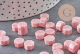 Granulés cire à cacheter rose nacré,fourniture pour création de sceaux personnalisés pour sceaux et invitations de mariage DIY, x100 (G4590)