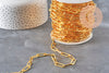 Chaine doré maille rectangle fer, chaine collier, chaine large,18x6mm, x1 mètre G1789