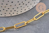 Chaine doré maille rectangle fer, chaine collier, chaine large,18x6mm, x1 mètre G1789