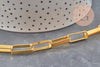 Chaine doré maille rectangle,chaine collier, chaine dorée,chaine large,19x7mm, X 1Mètre G1788