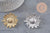 Boucles fleur tournesol XXL zamac doré ou platine 50mm, la paire (G9654)