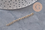 Chaine extension laiton brut 45mm, x5 (G11109)