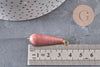 Pendentif goutte rhodonite naturelle laiton & acier doré 38mm, x1 (G11122)