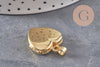 Pendentif locket cœur porte-photo laiton doré 18K 20.5mm, x1 (G11157)