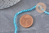 Perles cristal toupies à facette bleu transparent 3-3.3mm, x1 fil de 38cm (G11112)