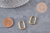 Boucles ovales créoles interchangeable acier 304 inoxydable doré IP 19mm, la paire (G11131)