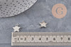 Pendentif étoile acier 304 inoxydable platine 12mm, x2 (G11158)