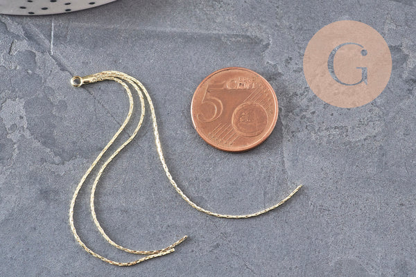 Pendentif Pompon chaine serpent 3 brins laiton doré 80mm x1 VALIDE