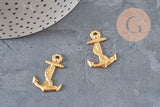 Raw brass anchor pendant 28mm, x1 (G10168)