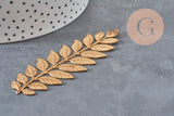 Estampe feuille laurier laiton brut 90mm, x1 (G10165)