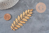 Estampe feuille laurier laiton brut 90mm, x1 (G10165)