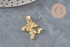 Dije caballo encabritado dorado 18k 22mm, x1 VÁLIDO