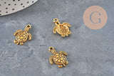Dije tortuga zamac dorado 23mm, x5 VÁLIDO