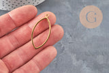 Colgante gota oblonga acero inoxidable 304 dorado IP sin fondo 38mm, x1 VÁLIDO