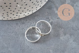 Anillo ajustable personalizable en acero inoxidable dorado 18mmx10mm, x2 (G6870)