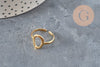 Anillo de círculo de acero inoxidable 304 chapado en oro IP Talla 57, x1 VÁLIDO