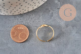 Anillo de círculo de acero inoxidable 304 chapado en oro IP Talla 57, x1 VÁLIDO