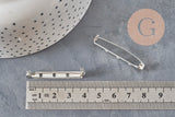 Base de broche, pasador de hierro plano platino 39.5mm, x5 VÁLIDO