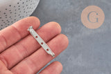 Base de broche, pasador de hierro plano platino 39.5mm, x5 VÁLIDO