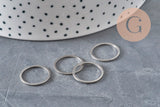 Round connector pendant, 304 stainless steel, platinum, 16mm, x10 VALID
