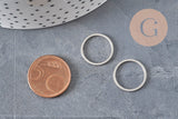 Round connector pendant, 304 stainless steel, platinum, 16mm, x10 VALID
