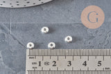 Perles intercalaires rondelles acier 304 inoxydable argenté 5mm, x10 (G11173)