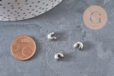 Cubrebolas de engarce de acero 304, platino 8x7mm, x20 VÁLIDO