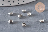 Cubrebolas de engarce de acero 304, platino, 5.5x4.5mm, x20 VÁLIDO