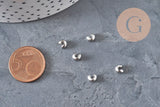 Cubrebolas de engarce de acero 304, platino, 5.5x4.5mm, x20 VÁLIDO