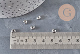 Cubrebolas de engarce de acero 304, platino, 5.5x4.5mm, x20 VÁLIDO