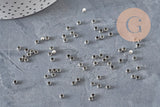 Crimp beads platinum-plated brass 3x2mm, x2 grams VALID