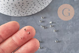 Crimp beads platinum-plated brass 3x2mm, x2 grams VALID
