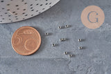 Perles à écraser acier 316 inoxydable platine 2mm, x50 (G11174)