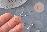 Silver-plated brass crimp beads 3x2mm, x2 Grams