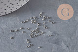 Perlas aplastables redondas acero inoxidable 316 platino 1.9mm, x50 VÁLIDO